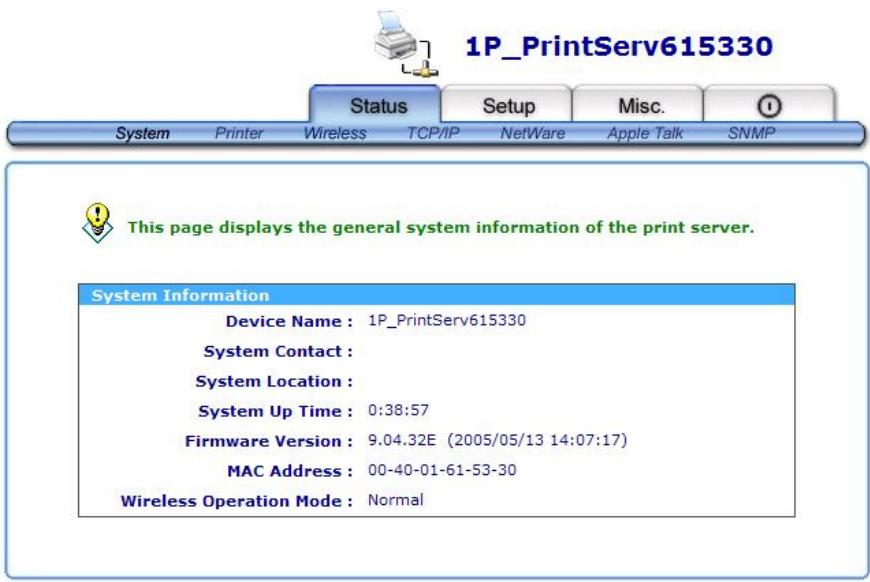 SMC WPS-G - System Status - 2