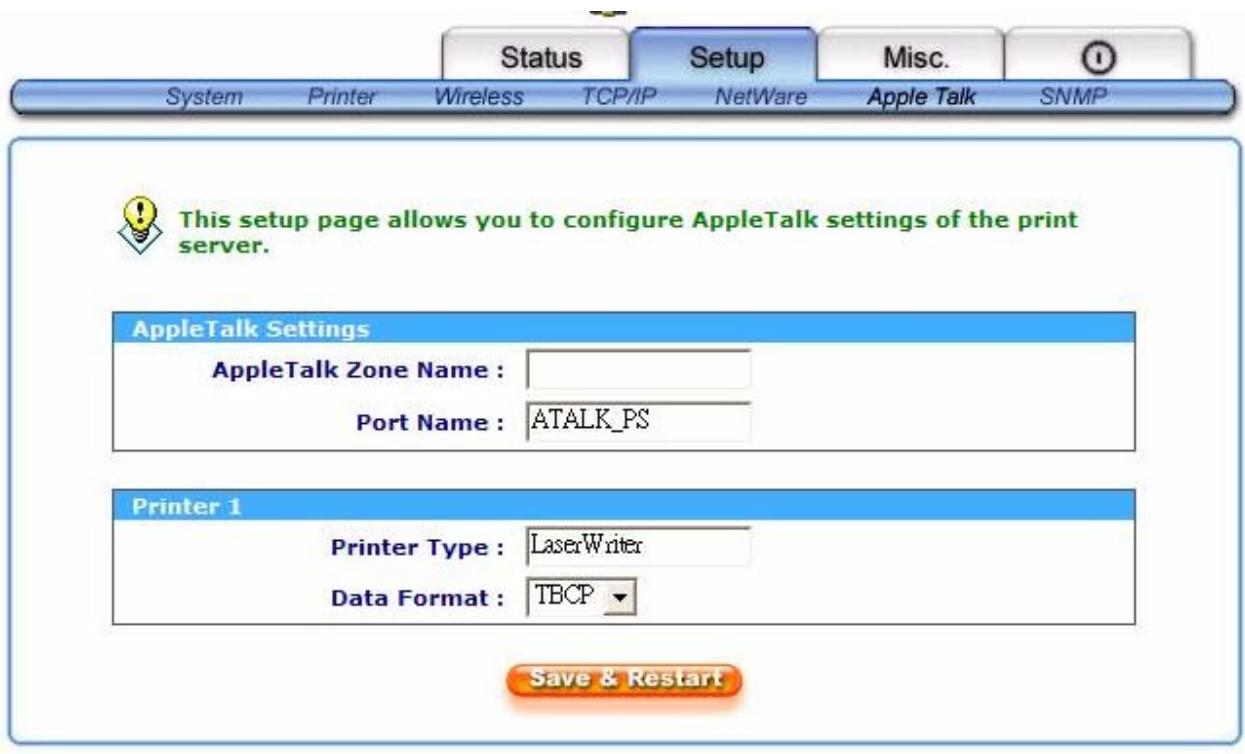 SMC WPS-G - AppleTalk Setup - 1
