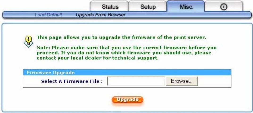 SMC WPS-G - Upgrading the print server from Browser - 1