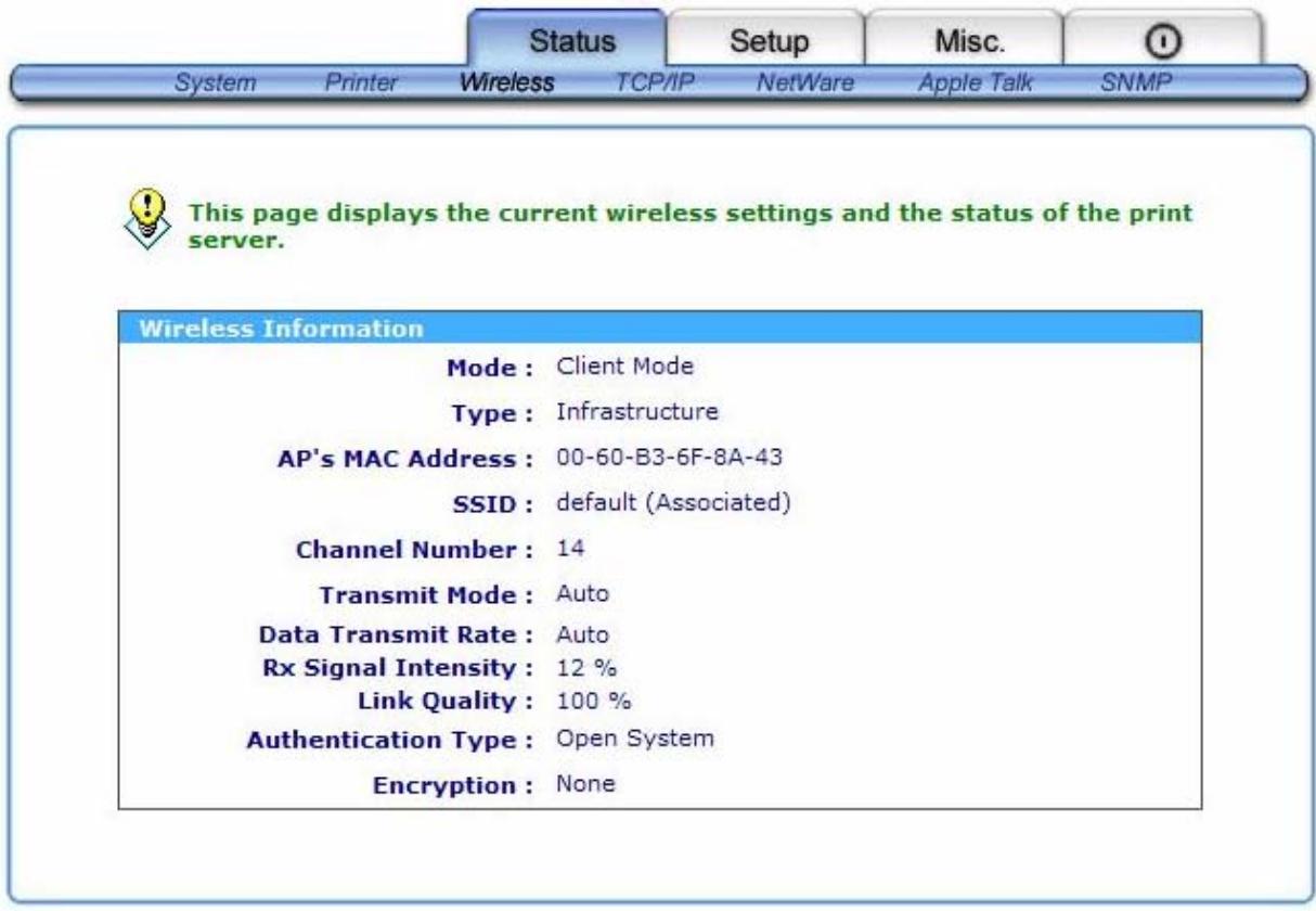 SMC WPS-G - Wireless Status - 1