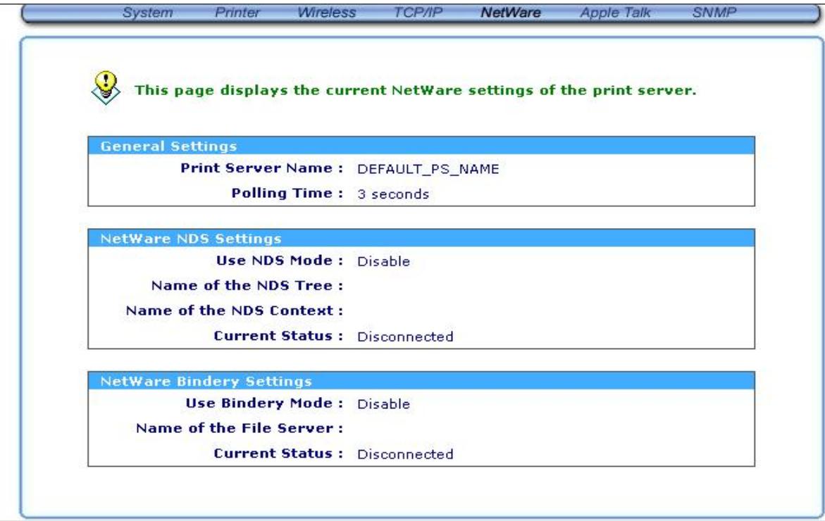 SMC WPS-G - Netware Status: - 1