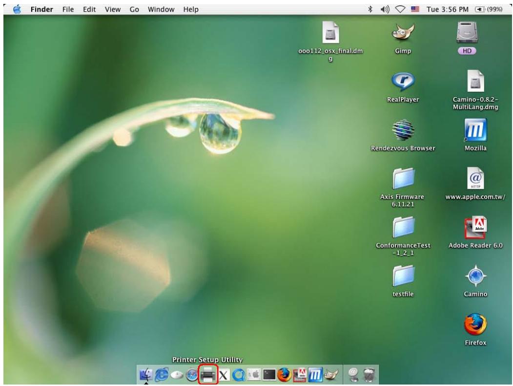 SMC WPS-G - Click "Printer Setup Utility" from the bottom toolbox of Mac. - 1