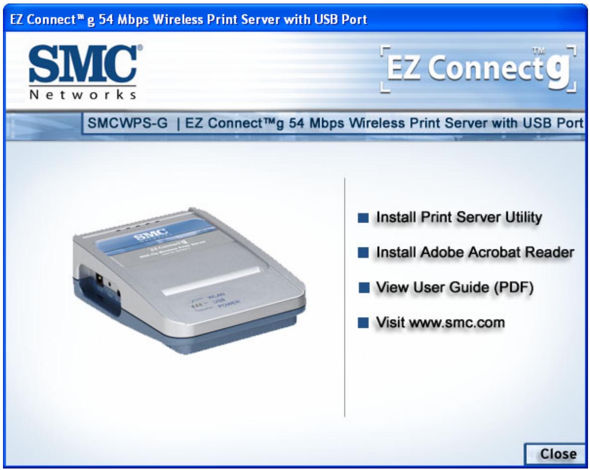SMC WPS-G - Installing the PSAdmin and Print Server's Driver - 1