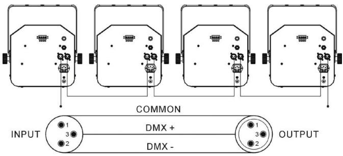JBSYSTEMS LIGHT CALYPSO - Electrical installation in DMX-mode: - 1