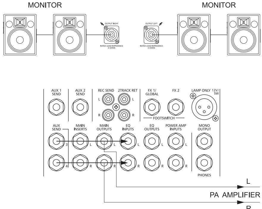 DYNACORD POWERMATE 1600 - Usage de l'amplificateur de puissance interne pour le monitoring - 1