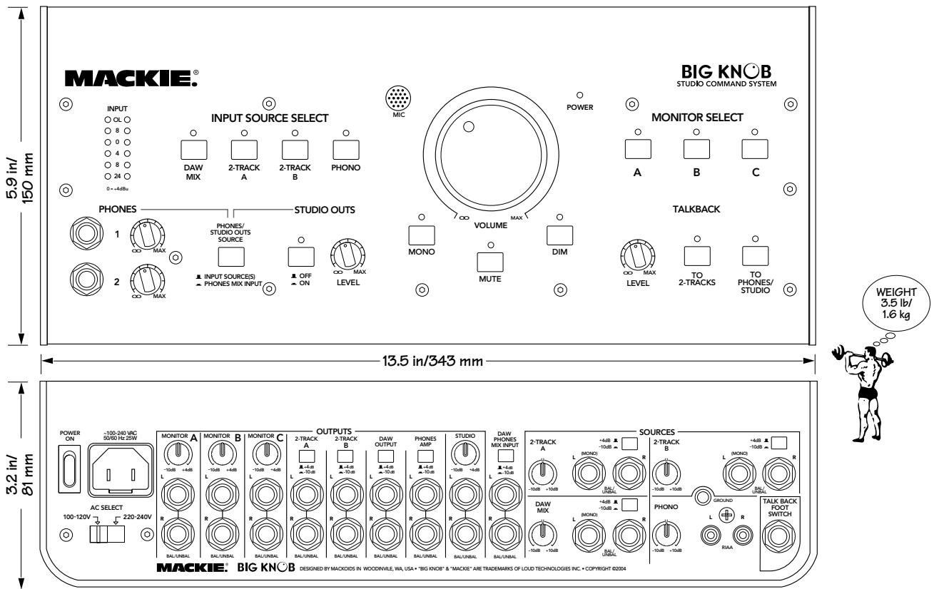 MACKIE BIGKNOB - Physical Dimensions - 1