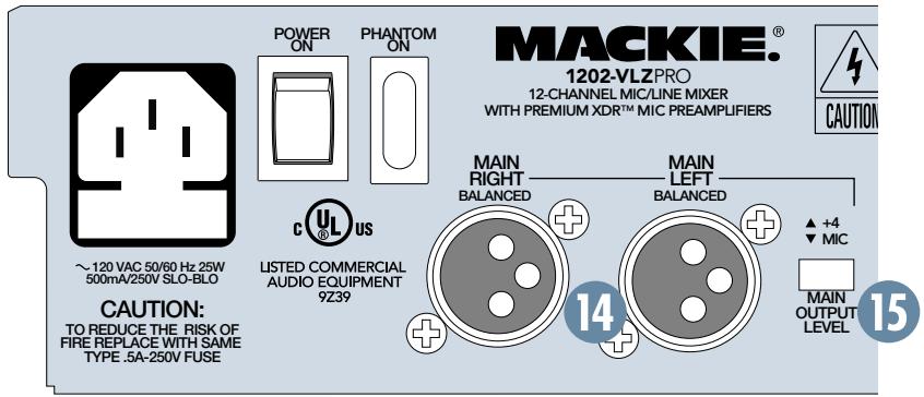 MACKIE 1202-VLZ PRO - TAPE OUTPUT - 2
