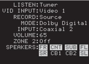ROTEL RSP-1068 - System Status - 1