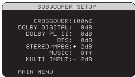 ROTEL RSP-1098 - Subwoofer Setup - 1