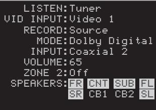 ROTEL RSP-1098 - System Status - 1