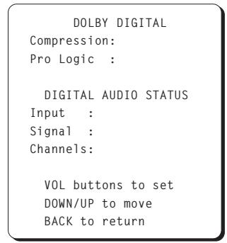 ROTEL RSP-985 - Dolby Digital Setup Menu - 1