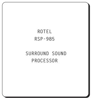 ROTEL RSP-985 - Start-up Screen - 1