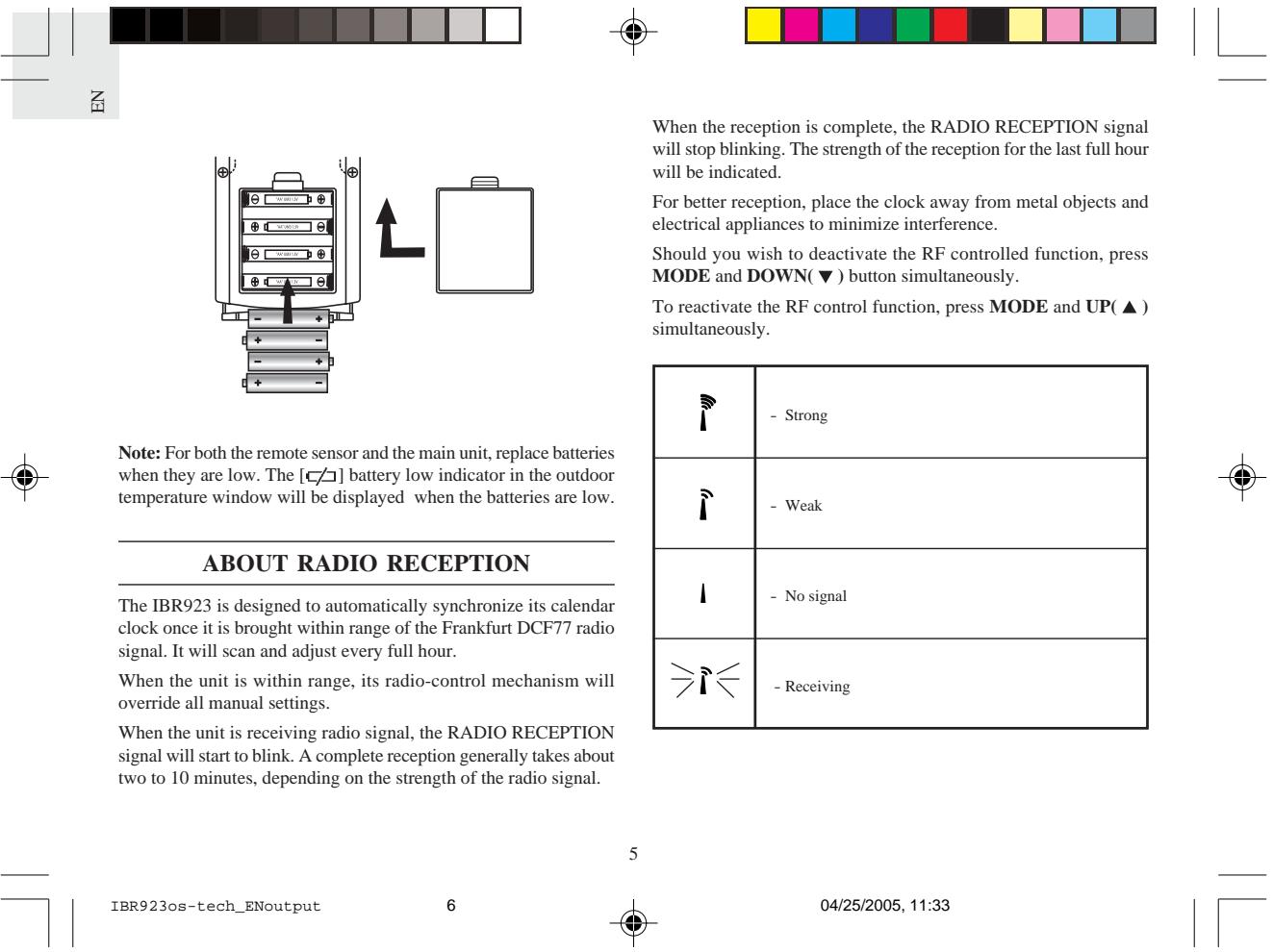IROX IBR923 - BATTERY INSTALLATION: MAIN UNIT - 1
