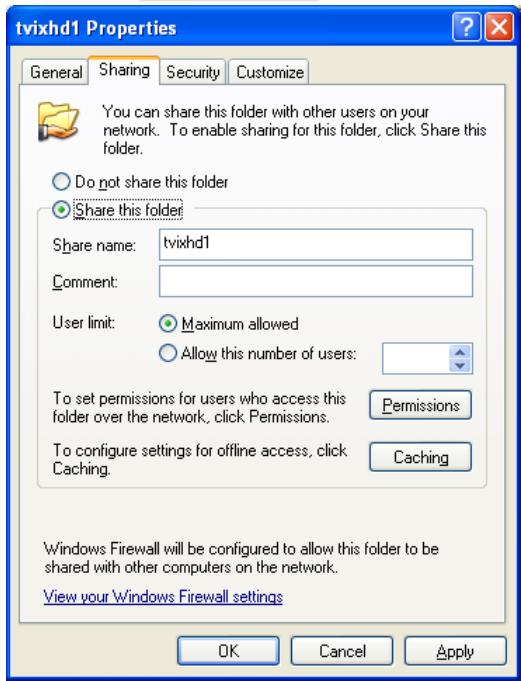 TVIX HD M-4100SH - Set Network Configurations Under Windows XP (SAMBA mode) - 2