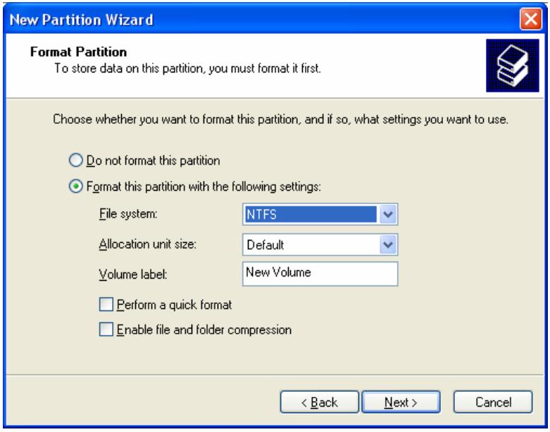 TVIX HD M-5000U - Making a Partition and Formatting the HDDs under Windows 2000 / XP - 6
