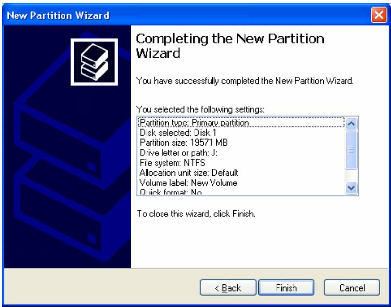 TVIX HD M-5000U - Making a Partition and Formatting the HDDs under Windows 2000 / XP - 7