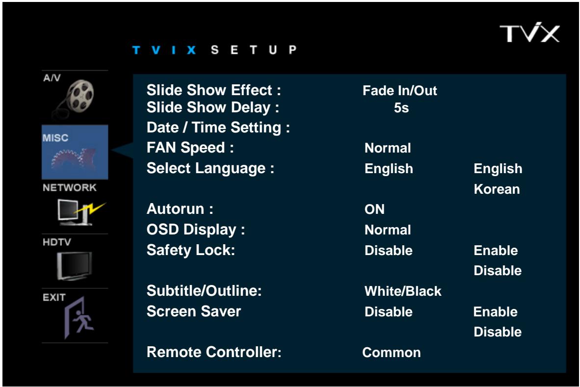 TVIX HD M-5000U - MISC Setting - 1