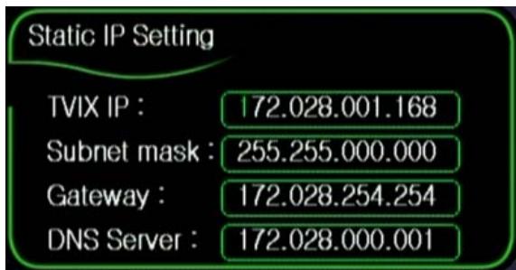 TVIX HD M-5100SH - Setting Network Configurations in TViX HD - 5