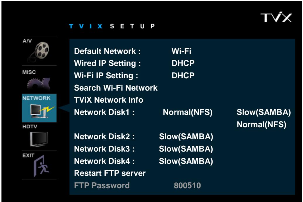 TVIX HD M-5100SH - Network Setting - 1