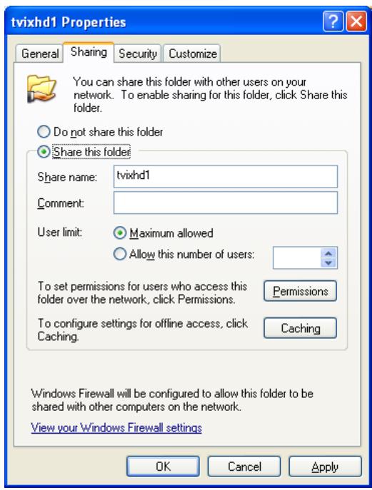 TVIX HD M-6500A - Set Network Configurations Under Windows XP (SAMBA mode) - 2
