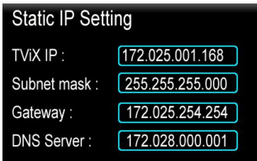 TVIX HD M-6500A - Setting Network Configurations in TViX HD - 5