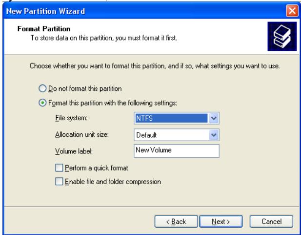 TVIX HD M-6500A - Making a Partition and Formatting the HDDs under Windows 2000 / XP/VISTA - 6
