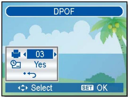 AGFAPHOTO DC-630I - Setting the DPOF - 3