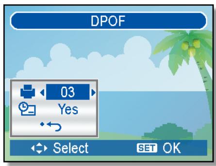 AGFAPHOTO DC-733I - Setting the DPOF - 3