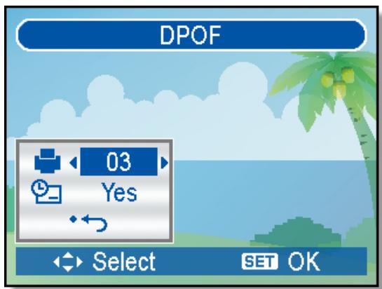 AGFAPHOTO DC-830I - Setting the DPOF - 3