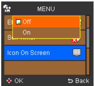 AGFAPHOTO DV-5000Z - To hide/show Icons on the LCD panel: - 1
