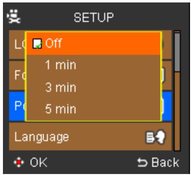 AGFAPHOTO DV-5000Z - To activate/deactivate Auto-Off: - 1