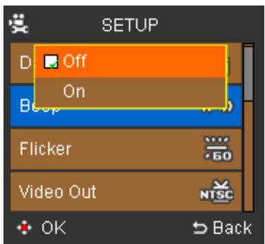 AGFAPHOTO DV-5000Z - To activate/deactivate the Beep: - 2