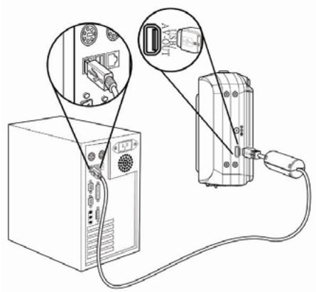 AGFAPHOTO OPTIMA 8328M - Connecting the Camera to a Computer with the USB Cable - 1