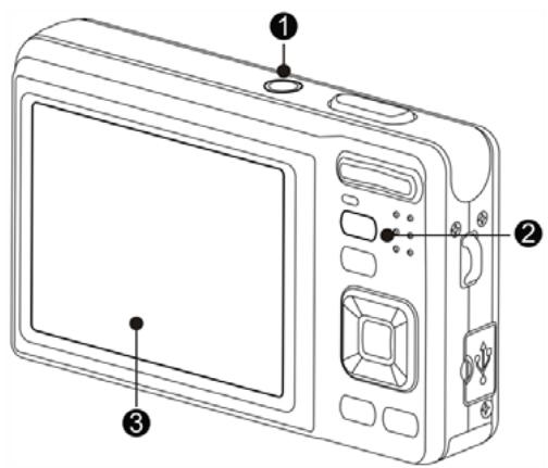 AGFAPHOTO OPTIMA 8328M - Press the Playback button (2) to turn on the camera in the Playback mode. - 1