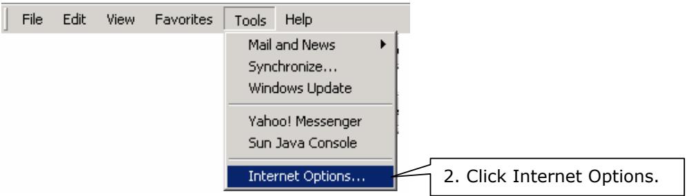 COMET LABS ND16000 - Click on Tools in IE browser. - 1