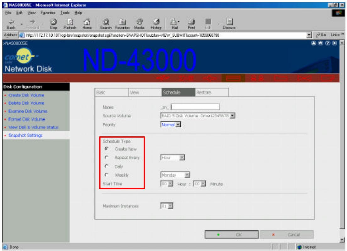 COMET LABS ND45000 - Creating a Snapshot or a Schedule - 2