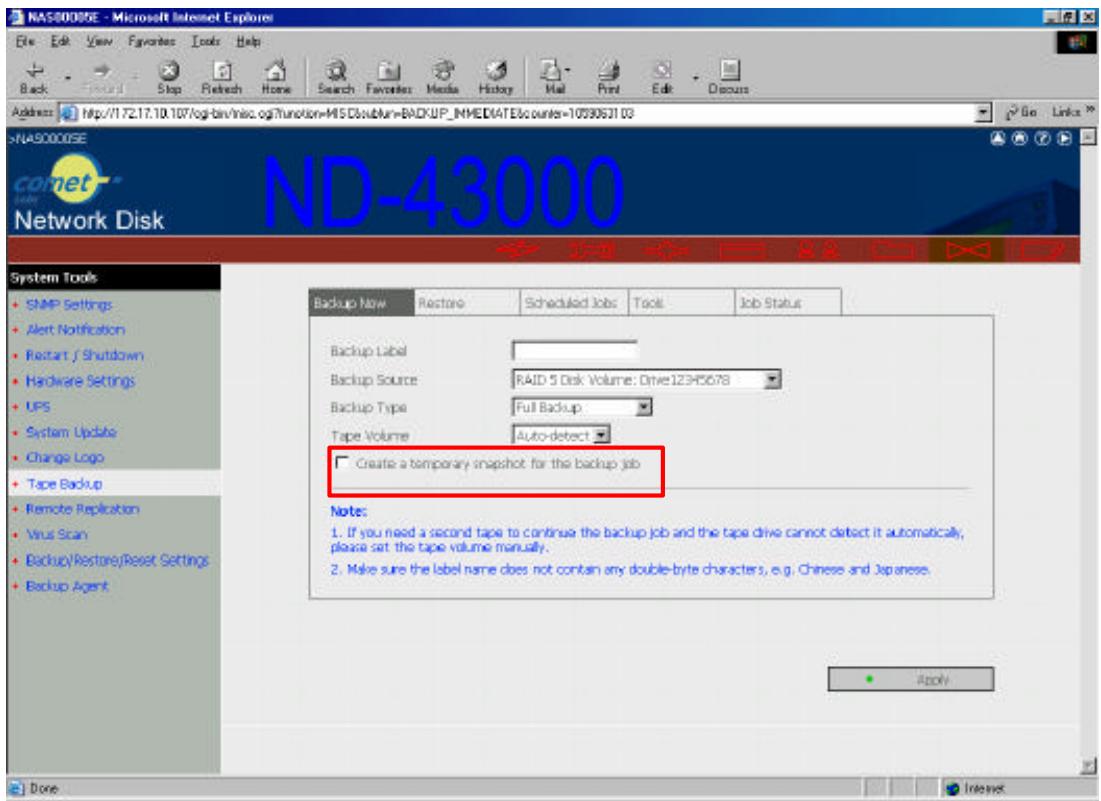 COMET LABS ND45000 - Using Snapshot for Tape Backup and Remote Replication - 1