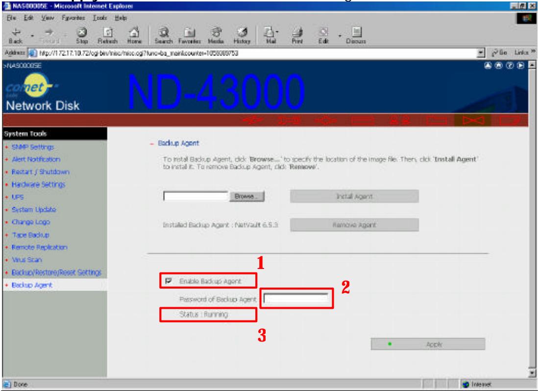 COMET LABS ND45000 - Step 3 Configure and enable Backup Agent - 1