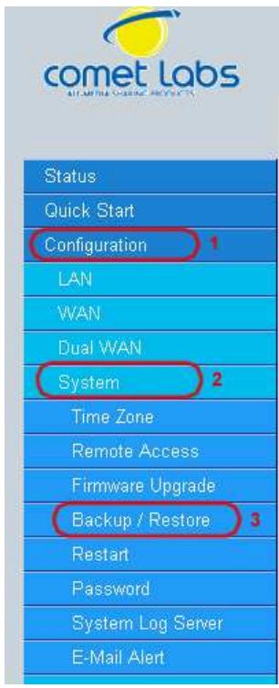 COMET LABS RF10 - Backup / Restore - 1