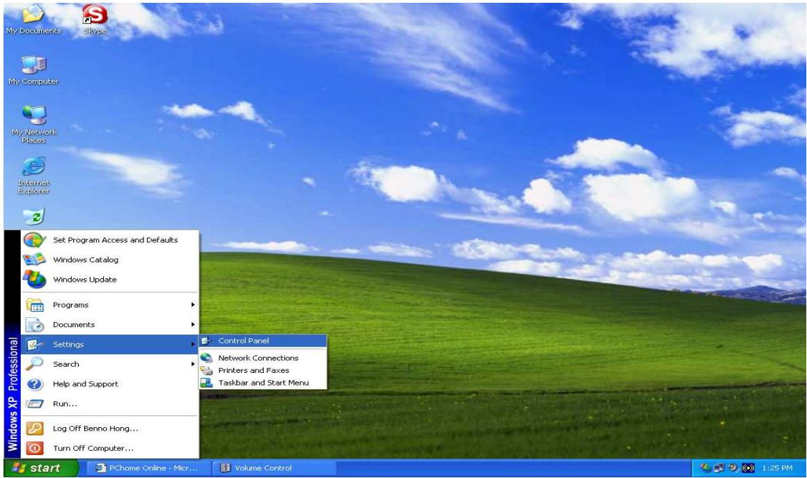 COMET LABS RF10 - Select Start > Settings > Control Panel. - 1