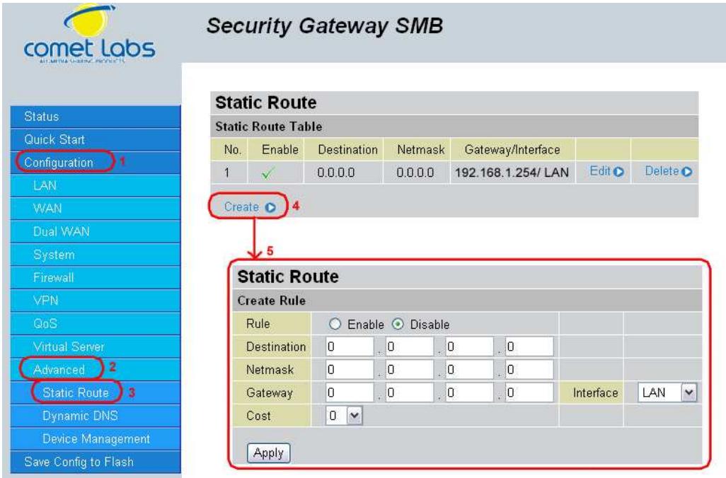 COMET LABS RF10 - Static Route - 1