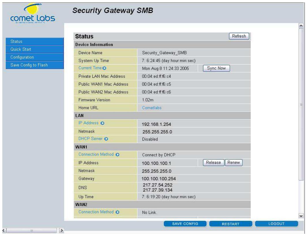 COMET LABS RF10 - Web Configuration Interface - 2