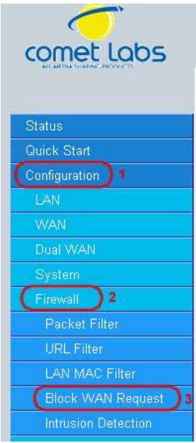 COMET LABS RF10 - Block WAN Request - 1