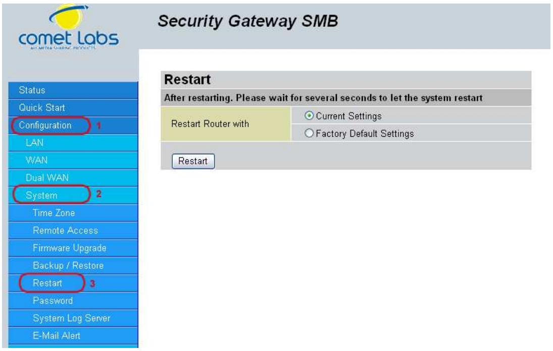 COMET LABS RF10 - Restart Router - 1
