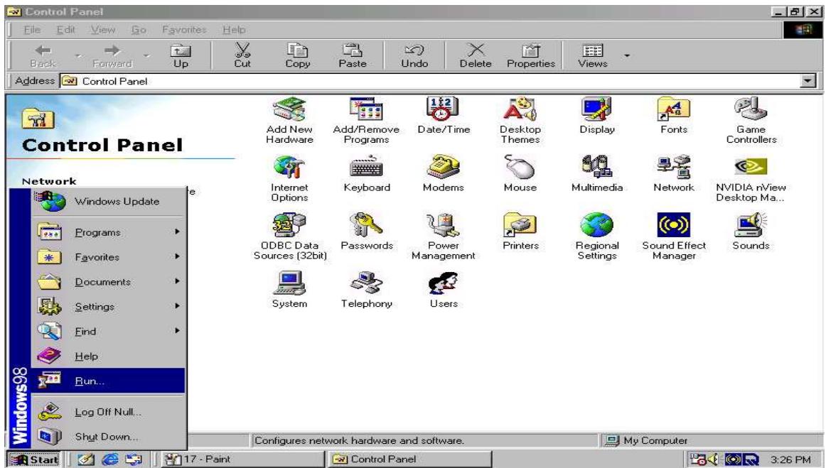 COMET LABS RF30 - Select Start > Run. - 1