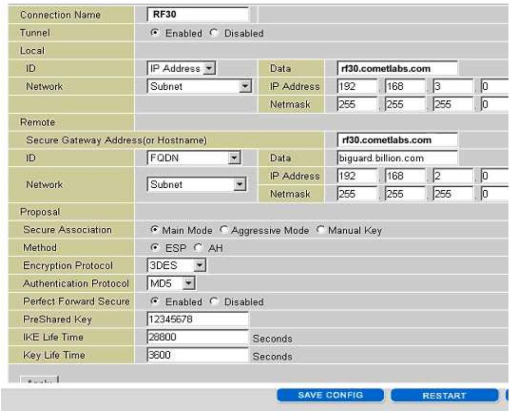 COMET LABS RF30 - H.8 IP Sec Fail Over (Gateway to Gateway) - 5