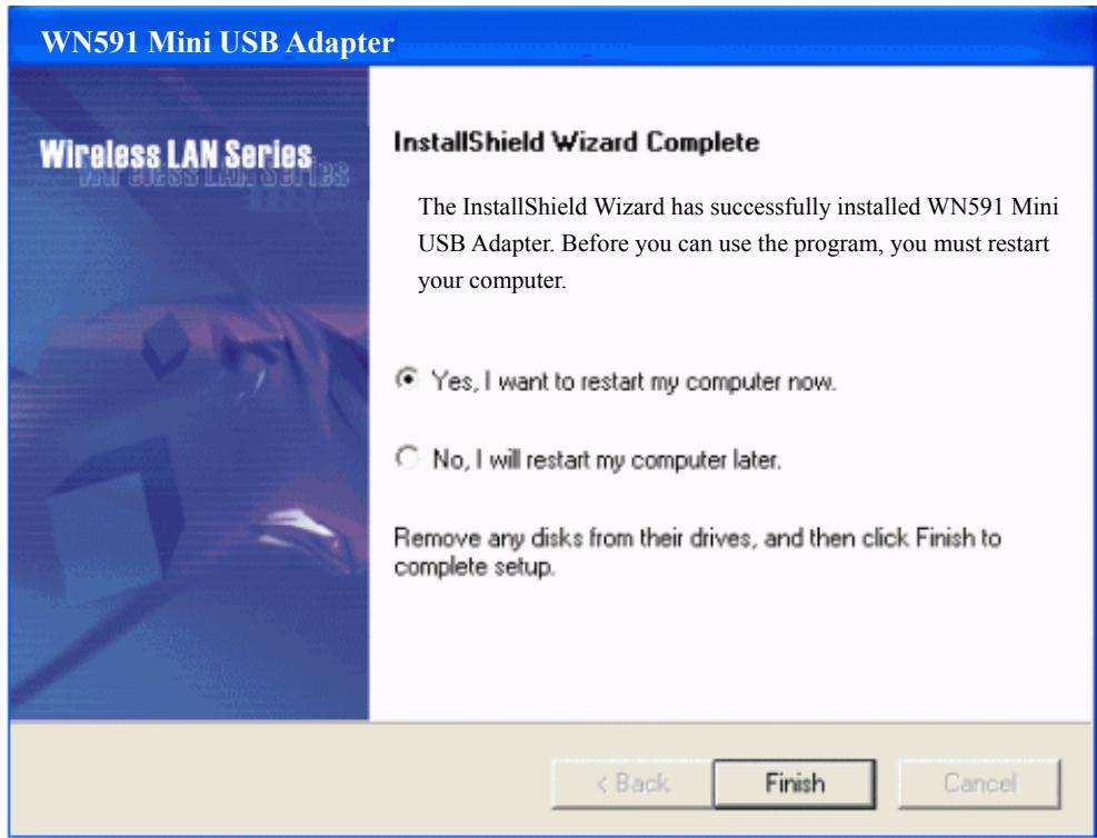 COMET LABS WN591 - Click "OK" to complete the installation and restart the computer. - 1