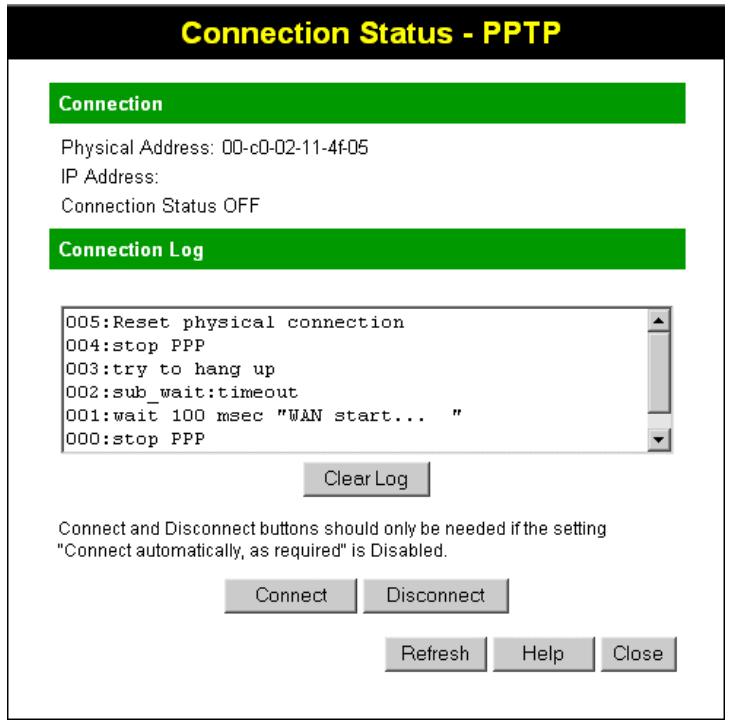 COMET LABS WRB24 - Connection Status - PPTP - 1