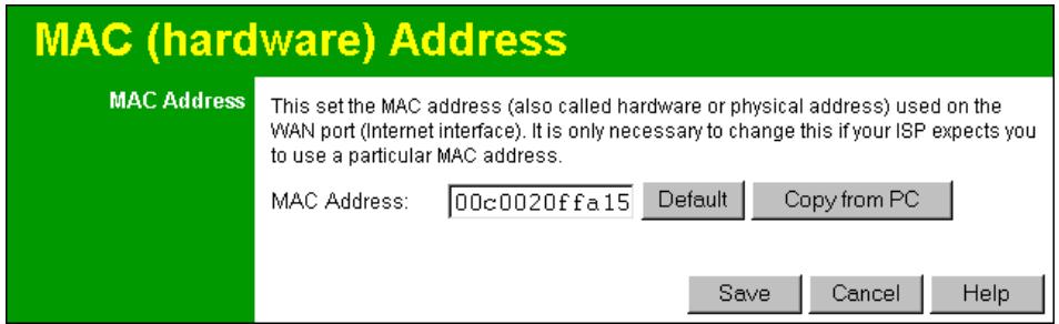 COMET LABS WRB24 - MAC Address Screen - 1