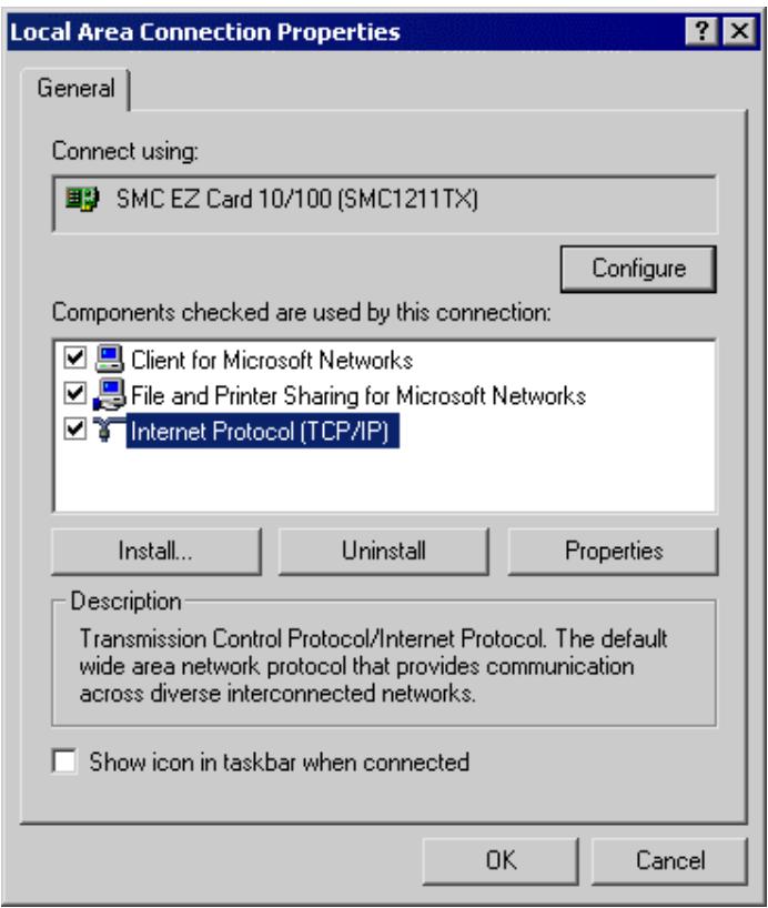 COMET LABS WRB24 - Checking TCP/IP Settings - Windows 2000: - 1